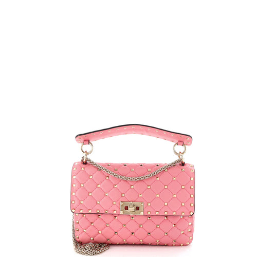 VALENTINO GARAVANI Rockstud Spike Flap Bag Quilted Leather Medium