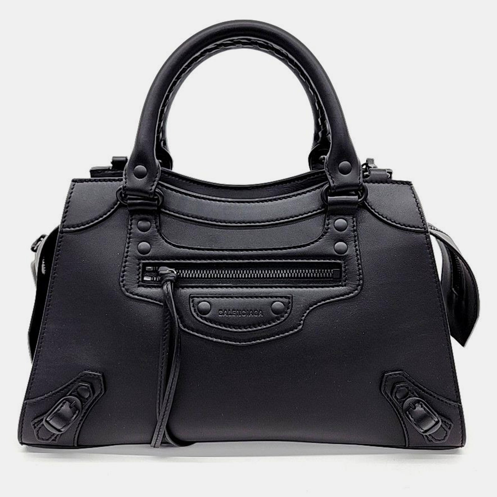 Balenciaga Black Leather Neo Classic Satchel