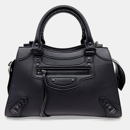 Black Leather Neo Classic Satchel