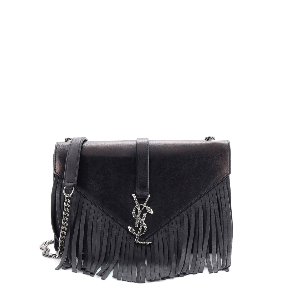 Saint Laurent Classic Monogram Fringe Crossbody Bag Leather Medium