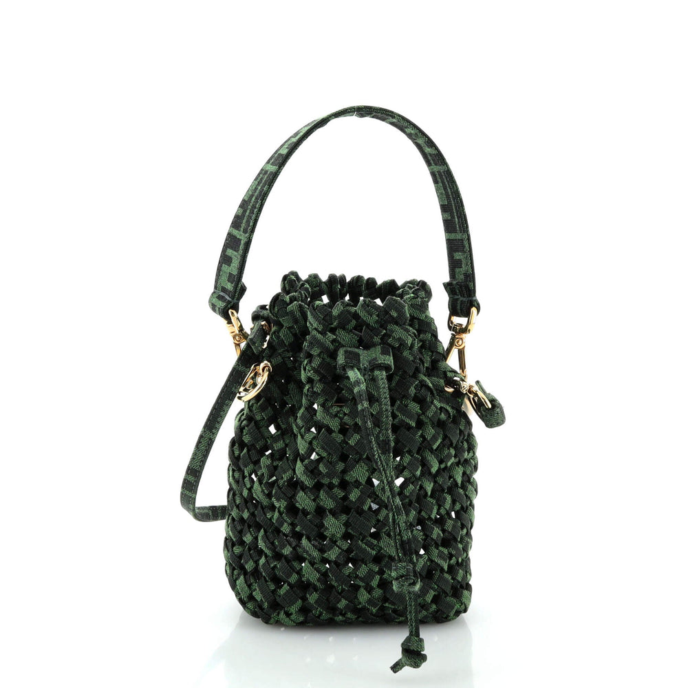 FENDI Mon Tresor Bucket Bag Jacquard Interlace Fabric Mini