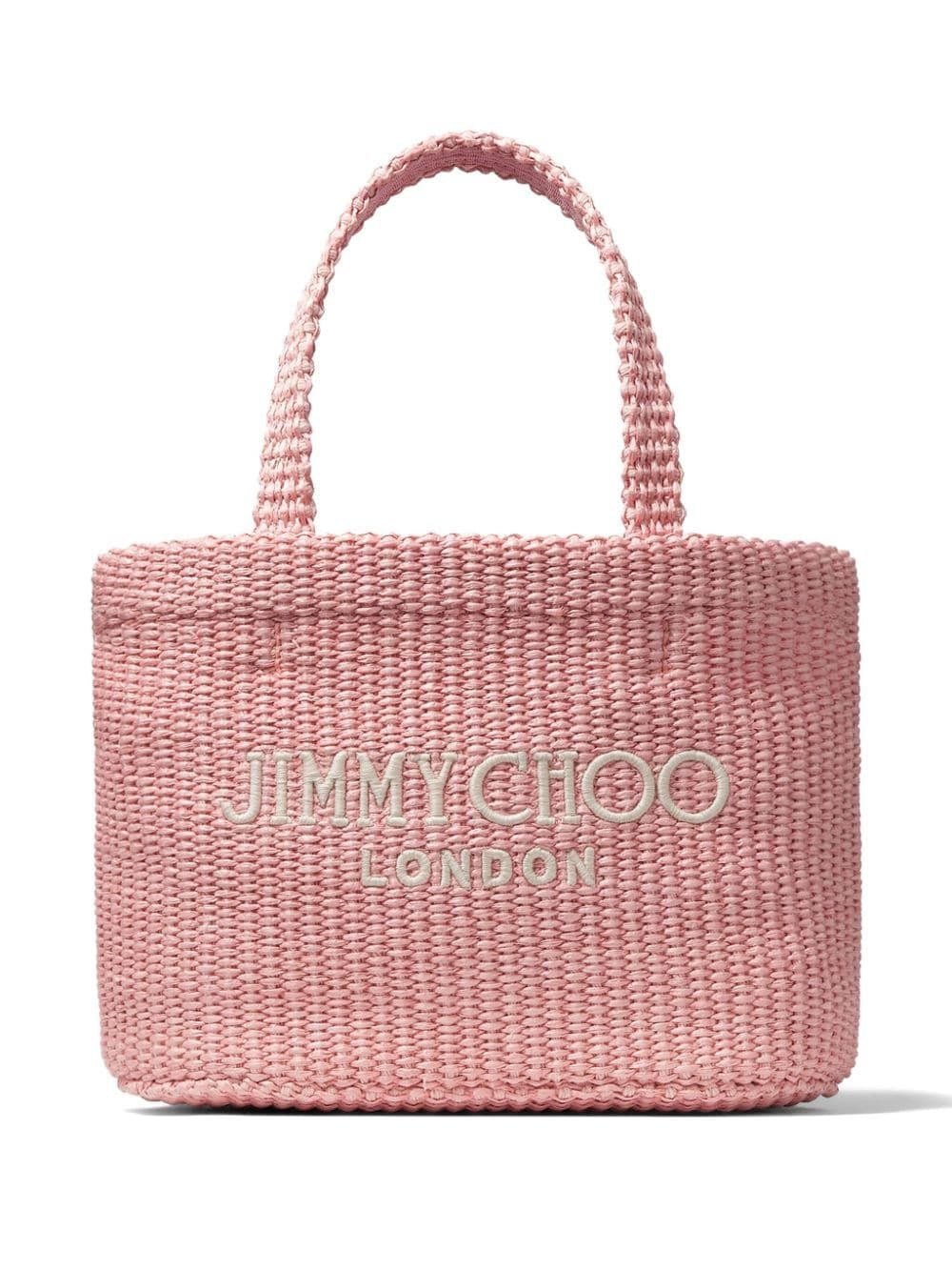 Jimmy Choo Women's Beach Mini Tote Bag in Roselatte | BEACHTOTEEWMINIJYN