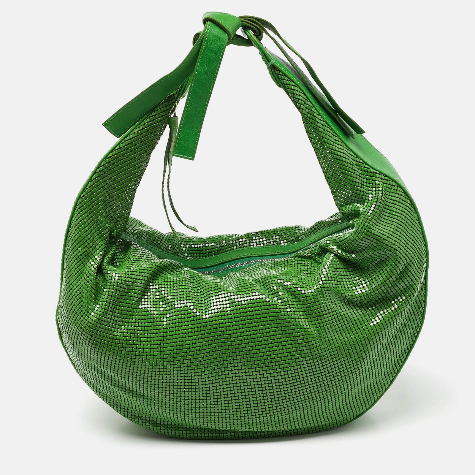 Chloe Green Metal Mesh and Leather Chainmail Hobo