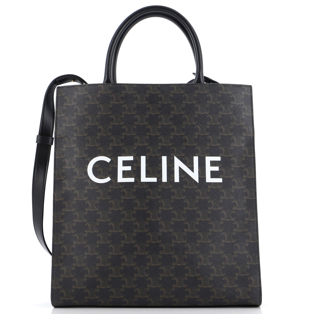 Celine CELINE Vertical Cabas Tote Triomphe Coated Canvas Medium