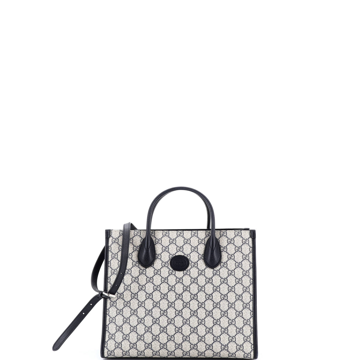 Gucci GUCCI Structured Top Handle Open Tote GG Coated Canvas Small