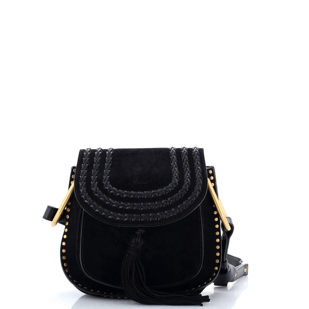 Chloe CHLOE Hudson Handbag Whipstitch Suede Small