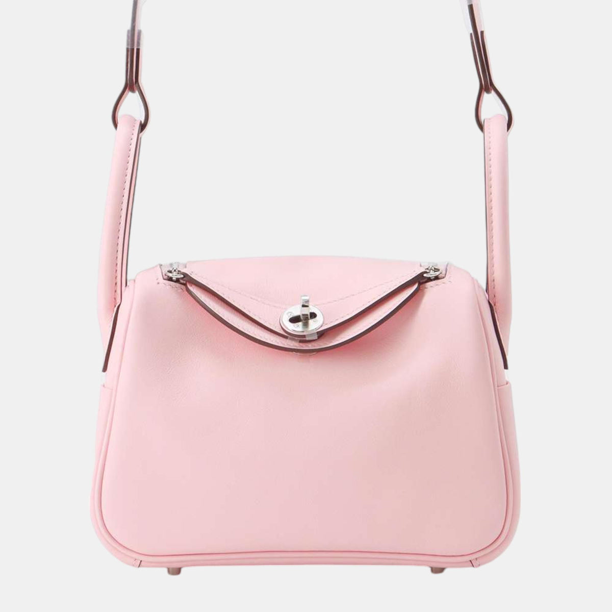 Hermès Rose Sakura Swift Leather Mini Lindy Shoulder Bag