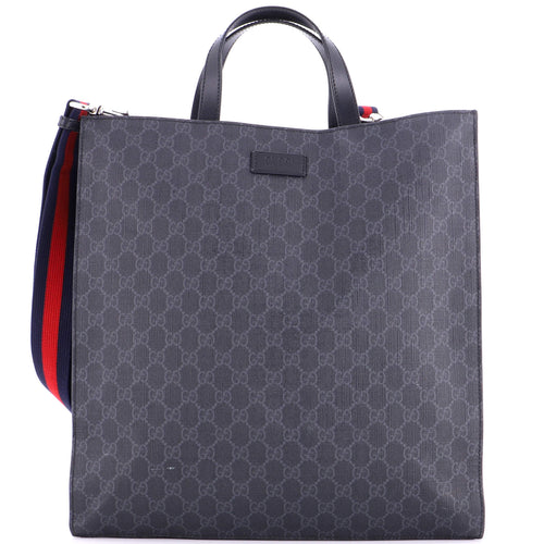 GUCCI Convertible Soft Open Tote GG Coated Canvas Tall