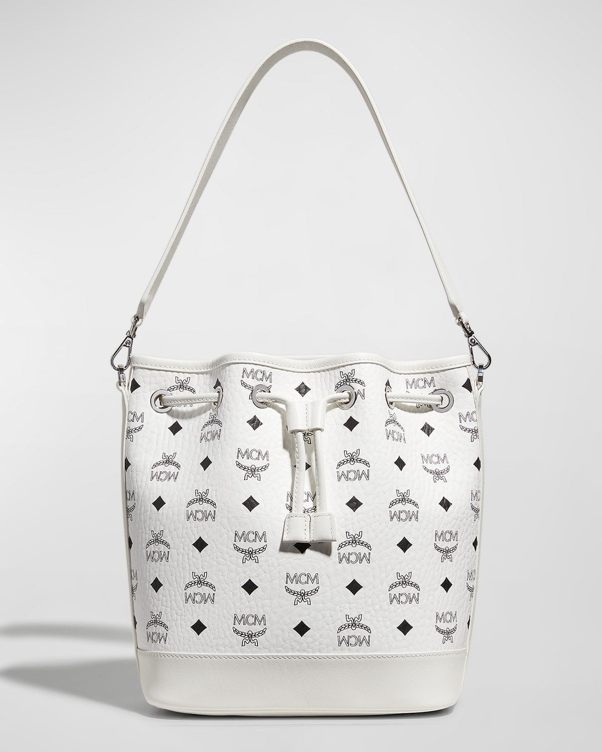 MCM Dessau Medium Monogram Drawstring Bucket Bag