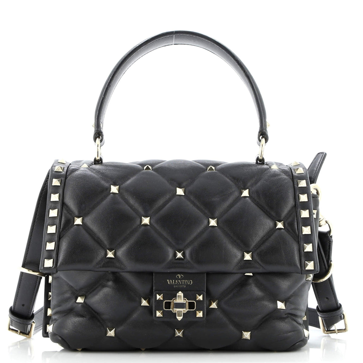 Valentino VALENTINO GARAVANI Candystud Top Handle Bag Leather Medium