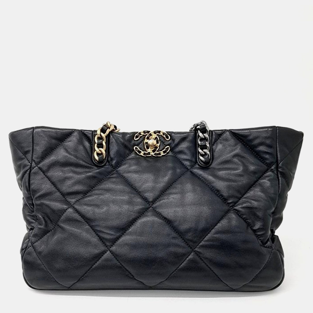 Chanel Black Leather 19 Chain Shoulder Bag