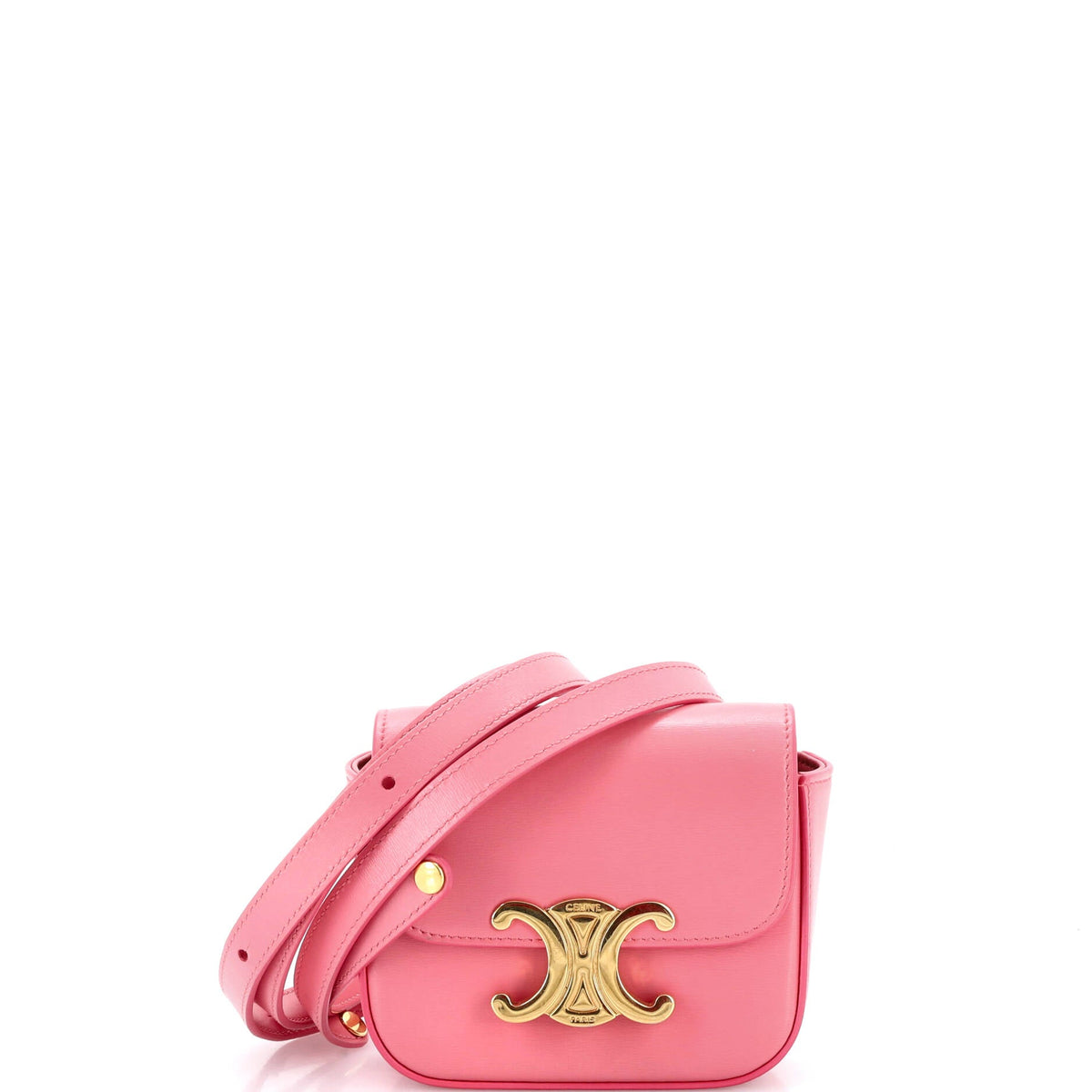 Celine CELINE Triomphe Shoulder Bag Smooth Calfskin Mini