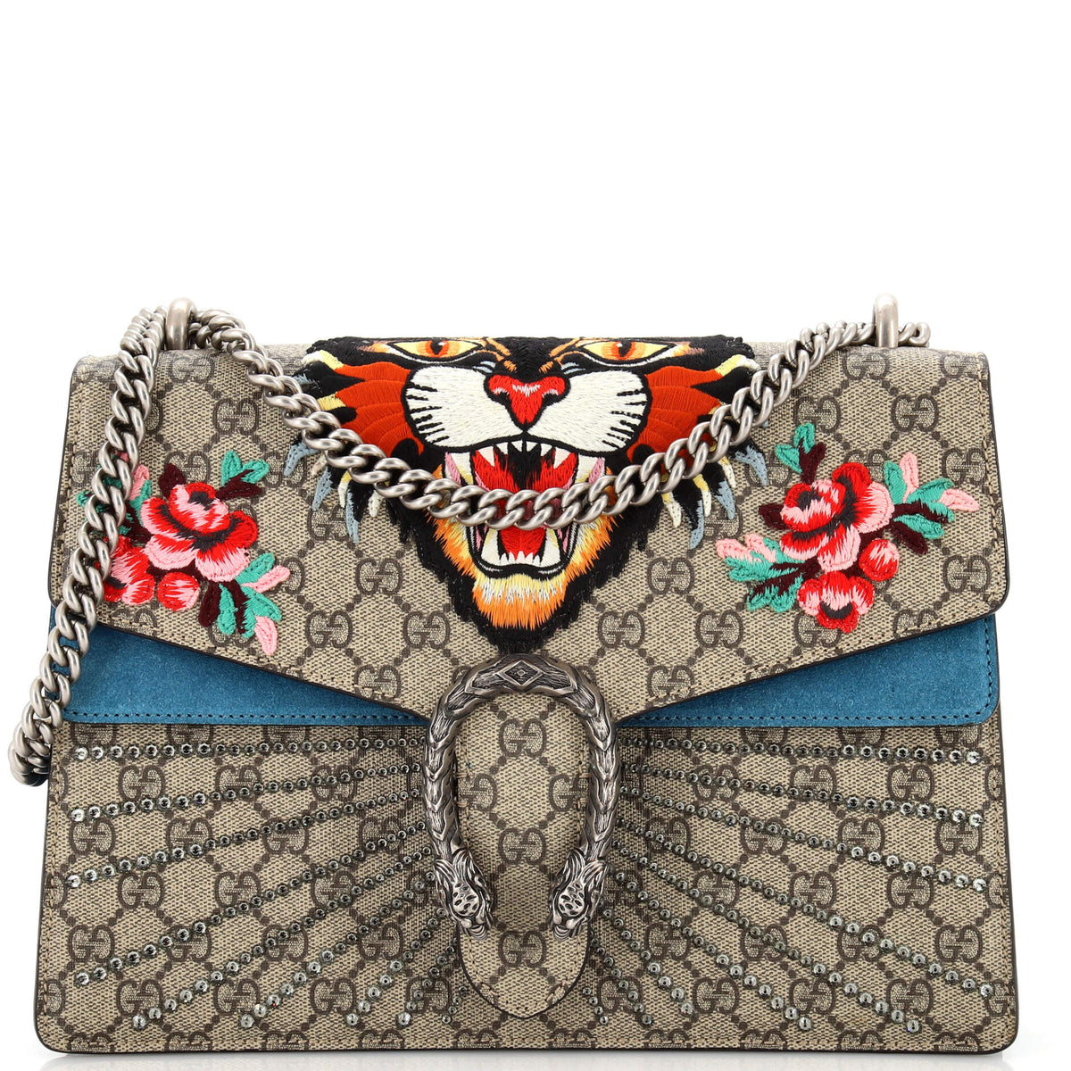Gucci GUCCI Dionysus Bag Embellished GG Coated Canvas Medium