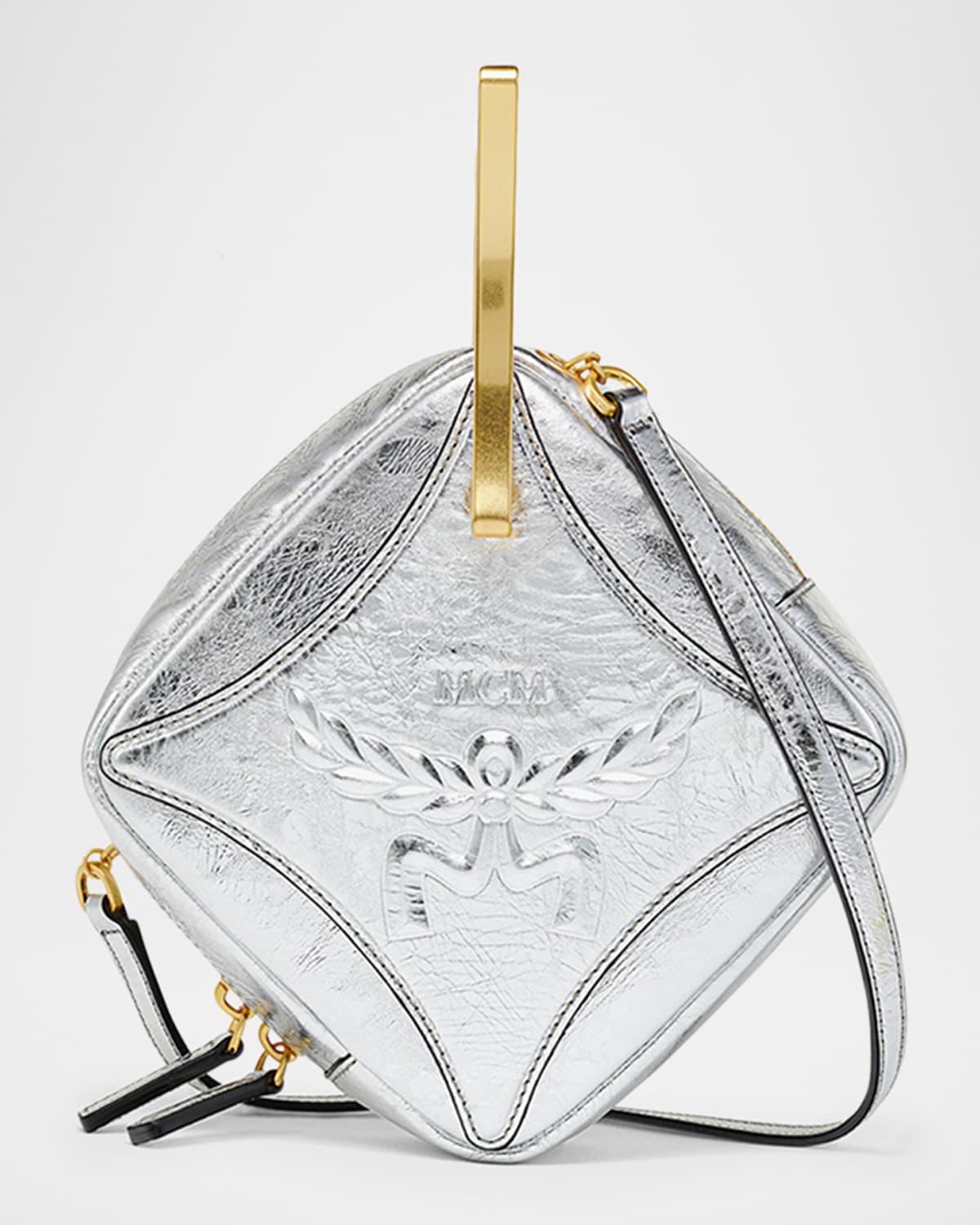 MCM Mini Diamond Metallic Leather Crossbody Bag