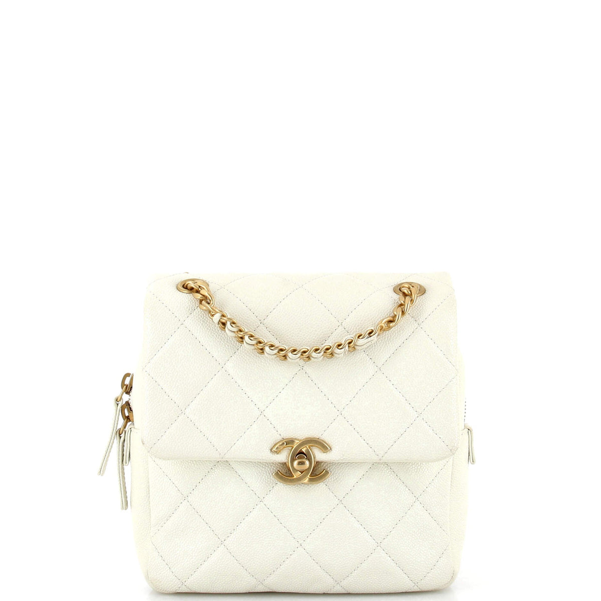 Chanel CHANEL Chain Melody Flap Backpack Quilted Caviar Small