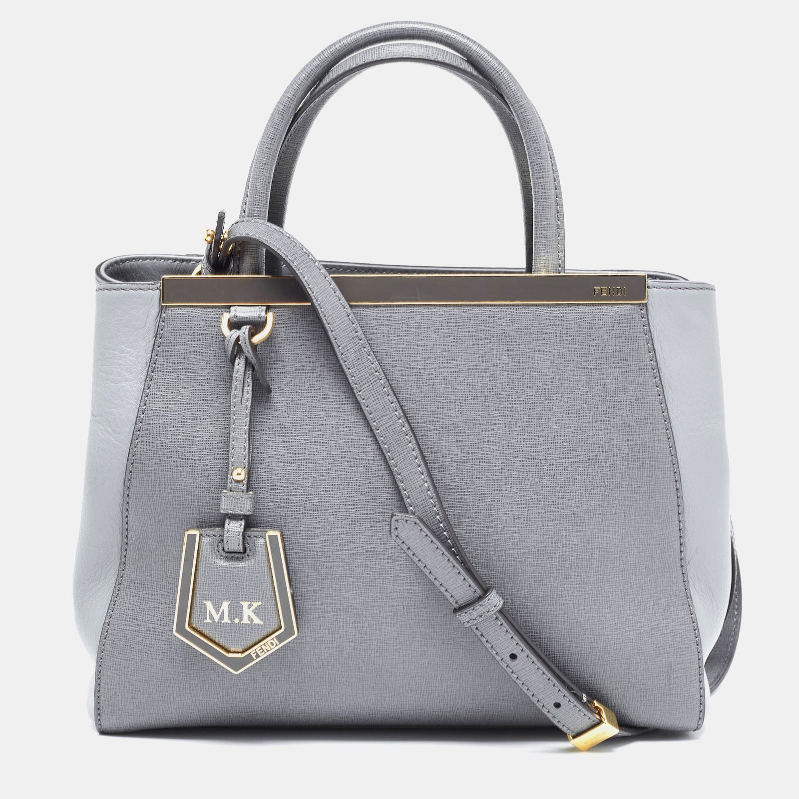 Fendi Grey Leather Mini 2Jours Tote