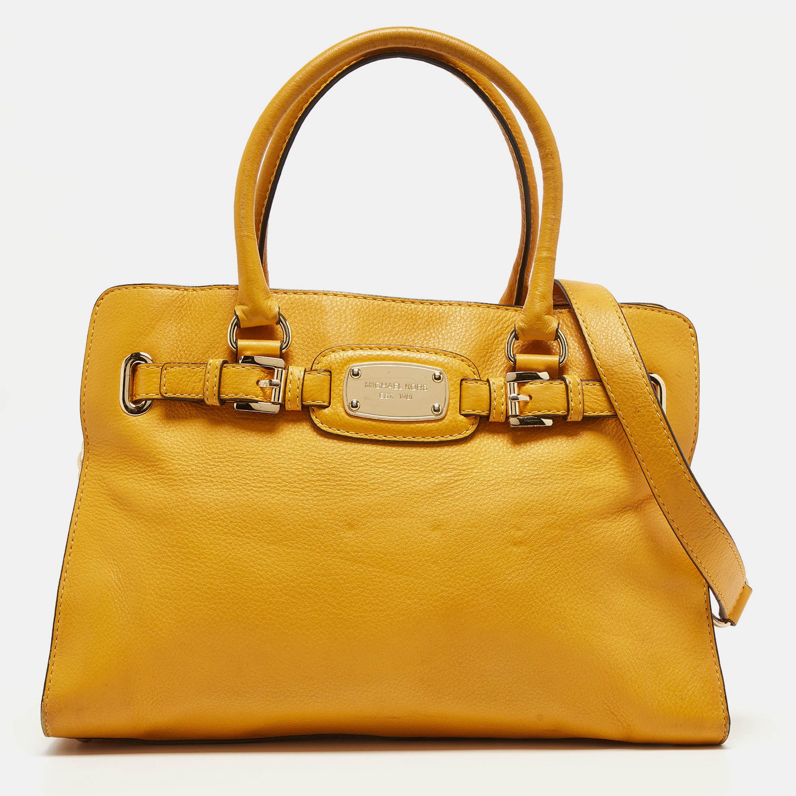 Michael Kors Mustard Leather East/West Hamilton Tote