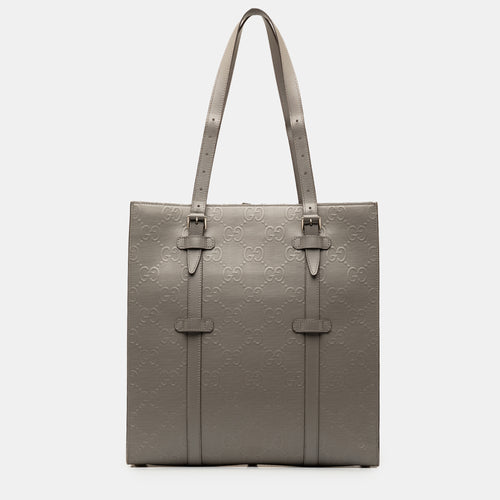 GG Embossed Leather Vertical Tote