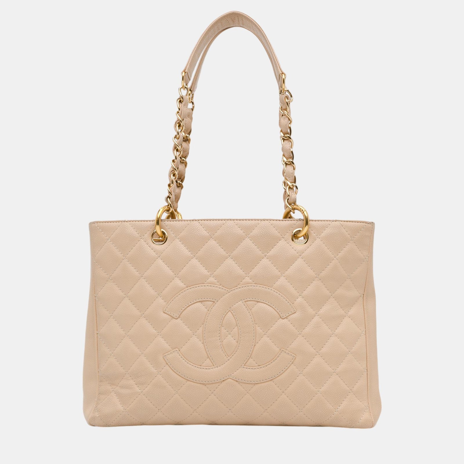 Chanel Grand sac cabas en cuir caviar beige