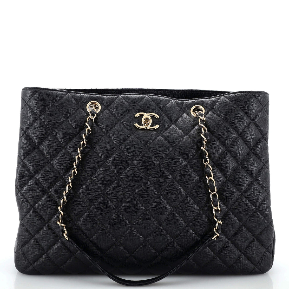 Chanel CHANEL Classic CC Shopping Tote Quilted Caviar Large