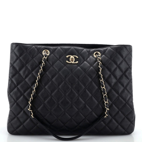 CHANEL Classic CC Shopping Tote Quilted Caviar Large