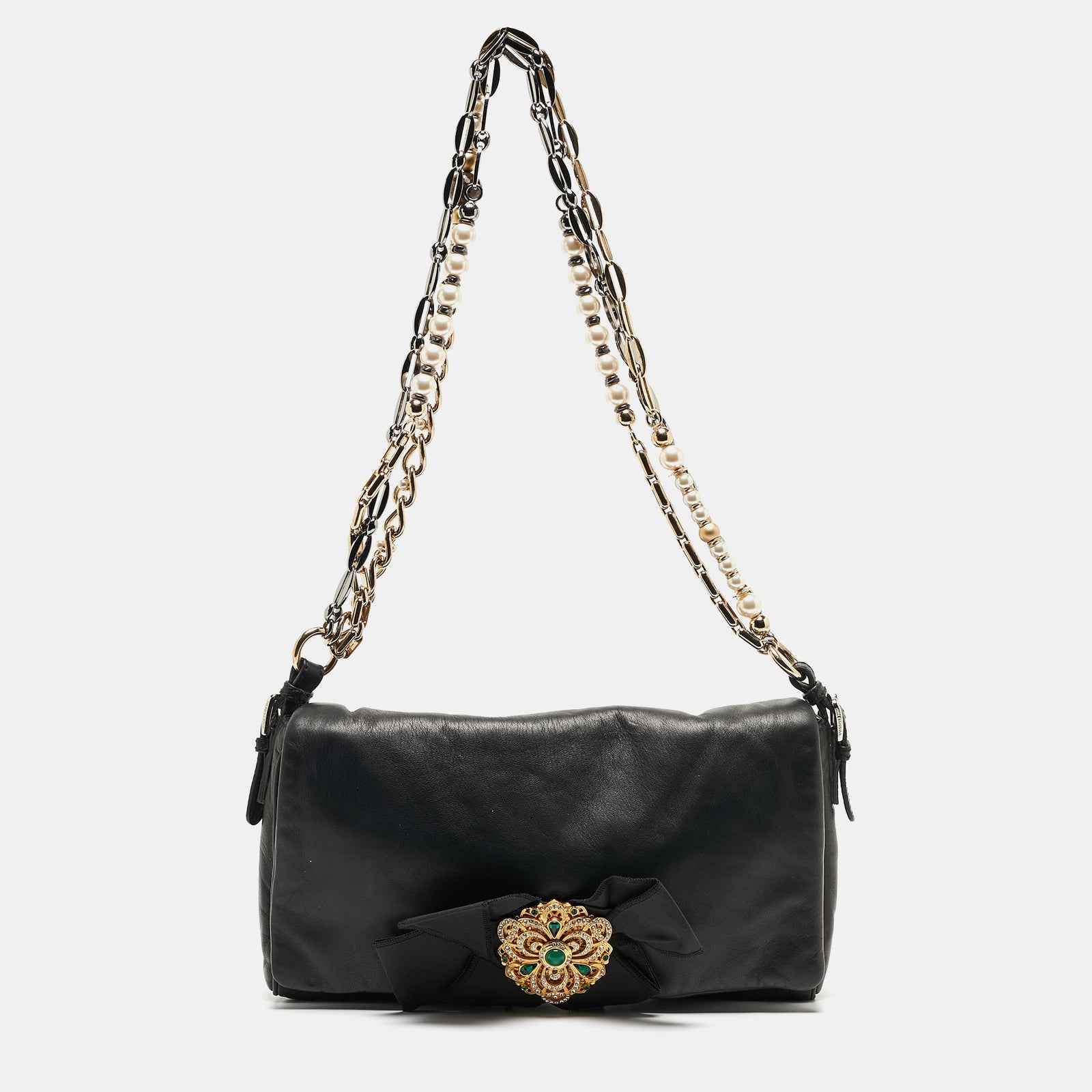 Dolce & Gabbana Black Leather Miss Duchessa Bag