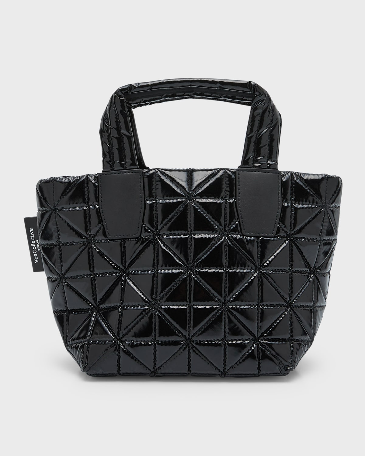 Veecollective Mini Quilted Glossy Nylon Tote Bag