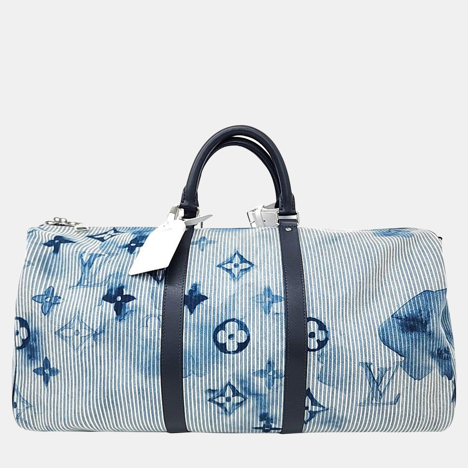 Louis Vuitton Denim-Bandouliere-Tasche „Keepall 50“ in Aquarelloptik