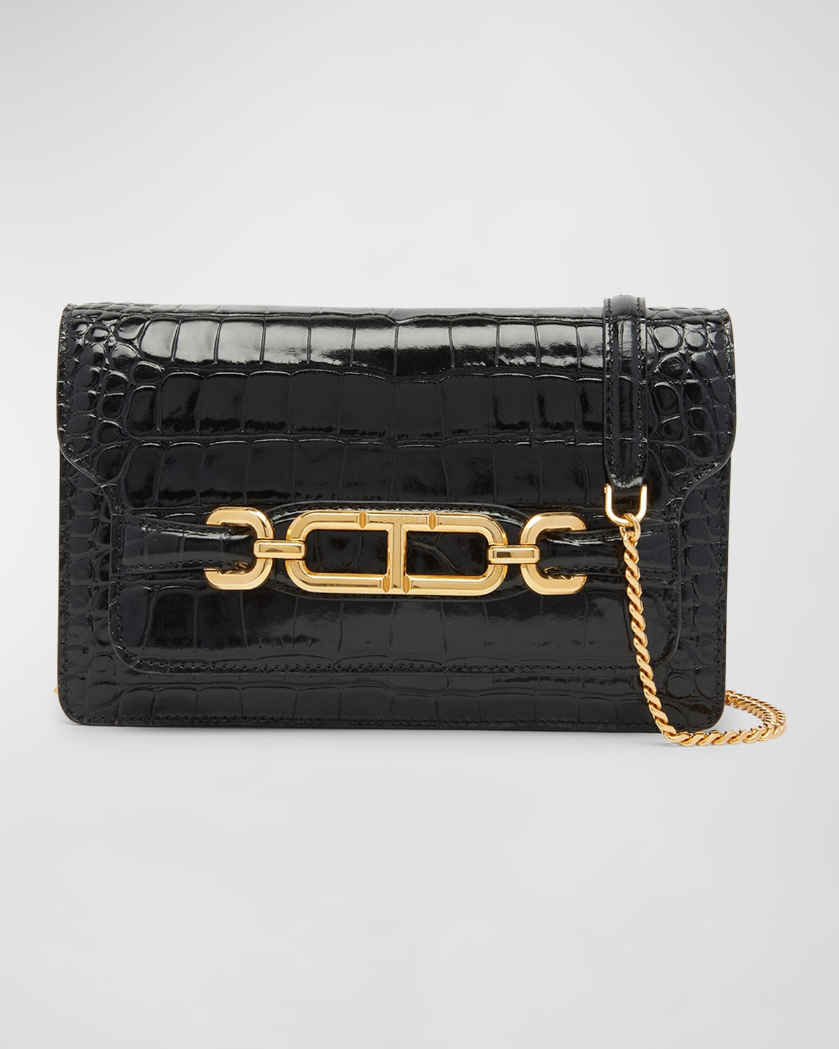 Tom Ford Whitney Small Shoulder Bag in Stamped Croc Leather