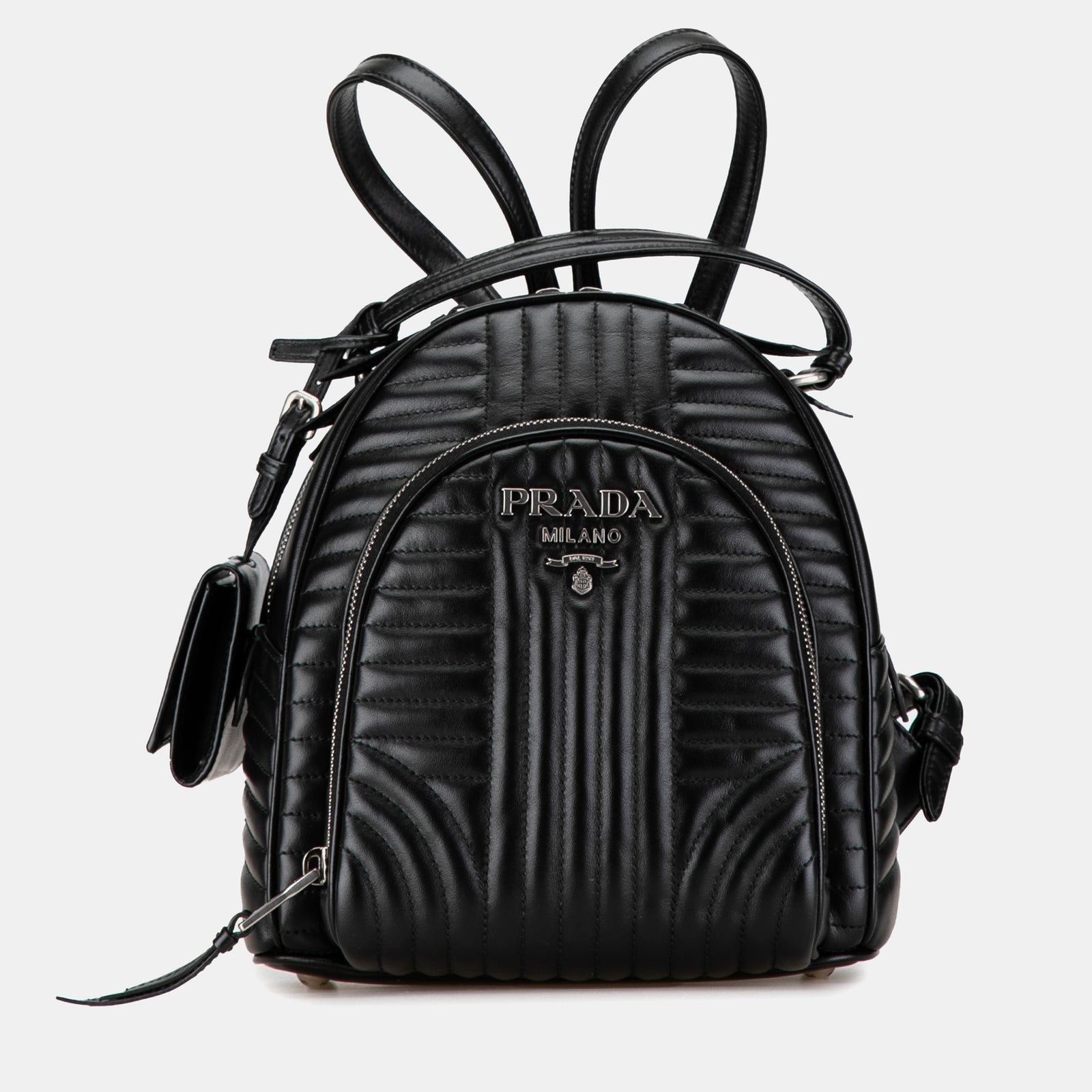 Prada Weicher Tagesrucksack „Diagramme“ aus Kalbsleder