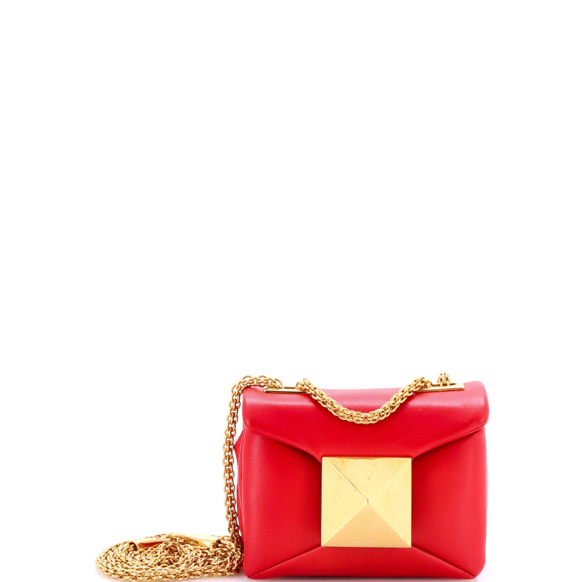 Valentino VALENTINO GARAVANI One Stud Chain Flap Bag Leather Micro