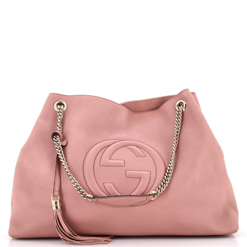 GUCCI Soho Chain Strap Shoulder Bag Leather Large