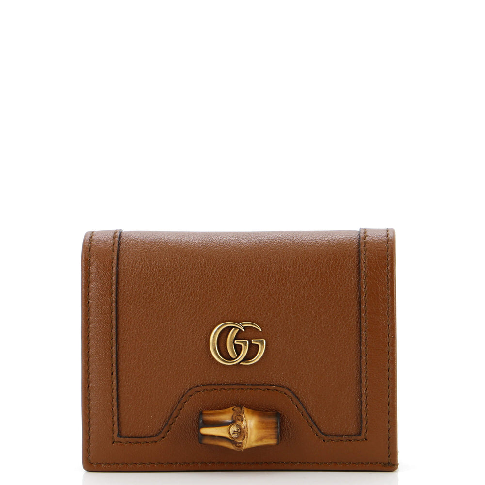 GUCCI Diana Trifold Wallet Leather Compact