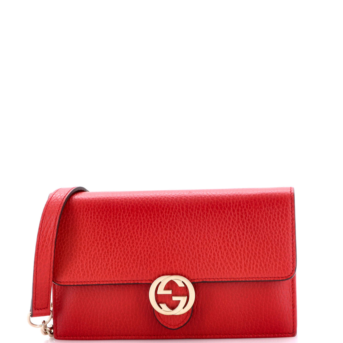 Gucci GUCCI Interlocking Wallet on Chain Leather