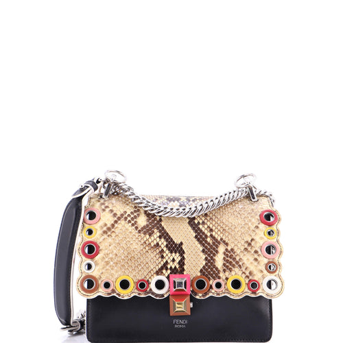 FENDI Eyelet Kan I Bag Leather and Python Small