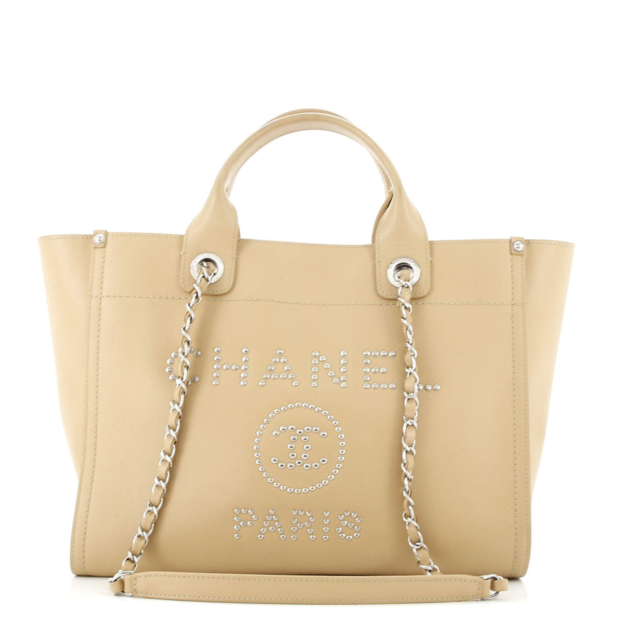 Chanel CHANEL Deauville Tote Studded Caviar Small