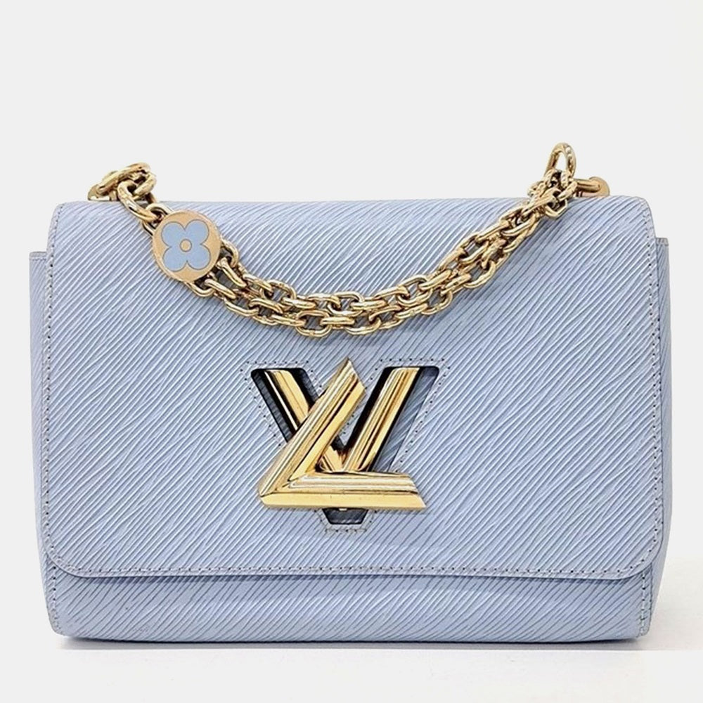 Louis Vuitton Sac à main Twist MM en cuir épi bleu