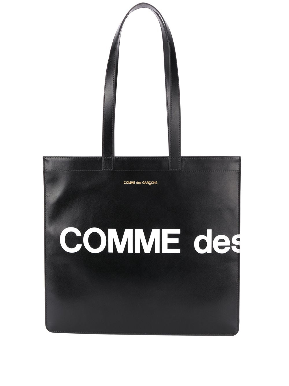 Comme Des Garçons Men's Leather Tote Bag With Logo in Black | SA9001HL
