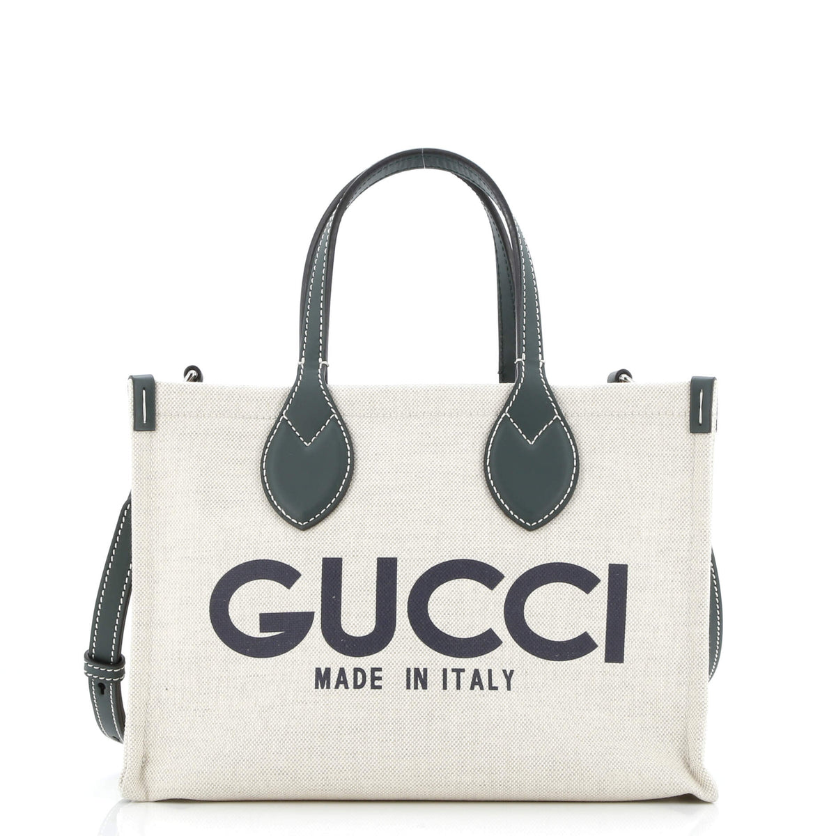 Gucci GUCCI Logo Shopper Tote Printed Canvas Small