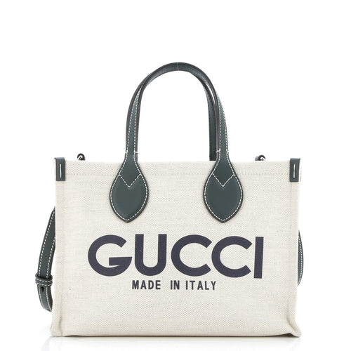 GUCCI Logo Shopper Tote Printed Canvas Small