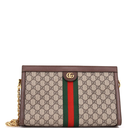 GUCCI Ophidia Chain Shoulder Bag GG Coated Canvas Medium