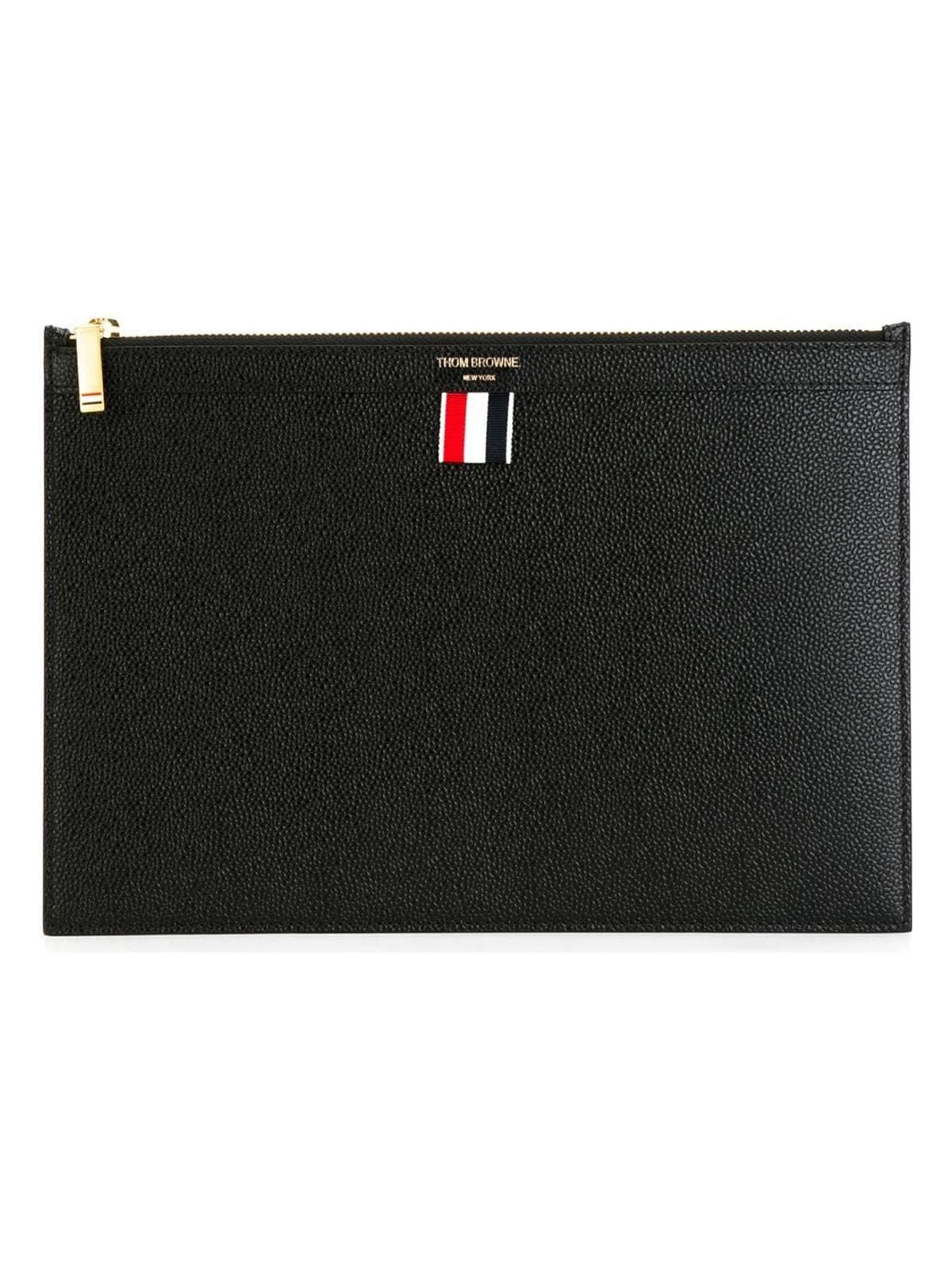 Thom Browne Men's Small Tablet Clutch in Nero | MAC019L00198