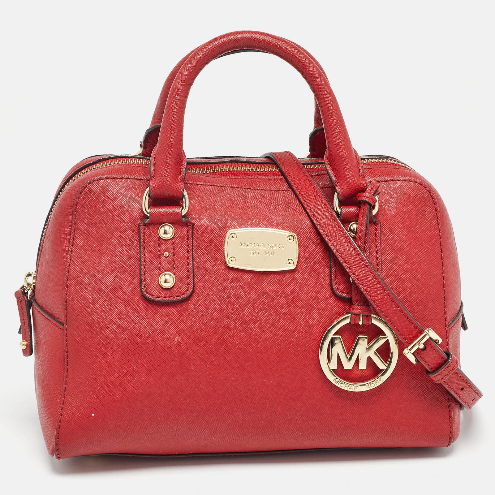 Michael Kors Red Leather Satchel