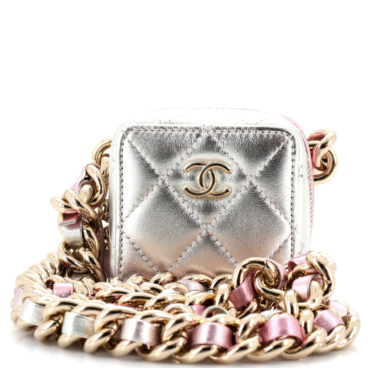 Chanel CHANEL Like A Wallet Clutch With Chain Quilted Gradient Metallic Lambskin Mini
