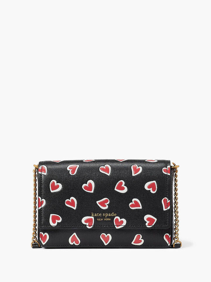 Kate Spade Au Morgan Stencil Hearts Flap Chain Wallet