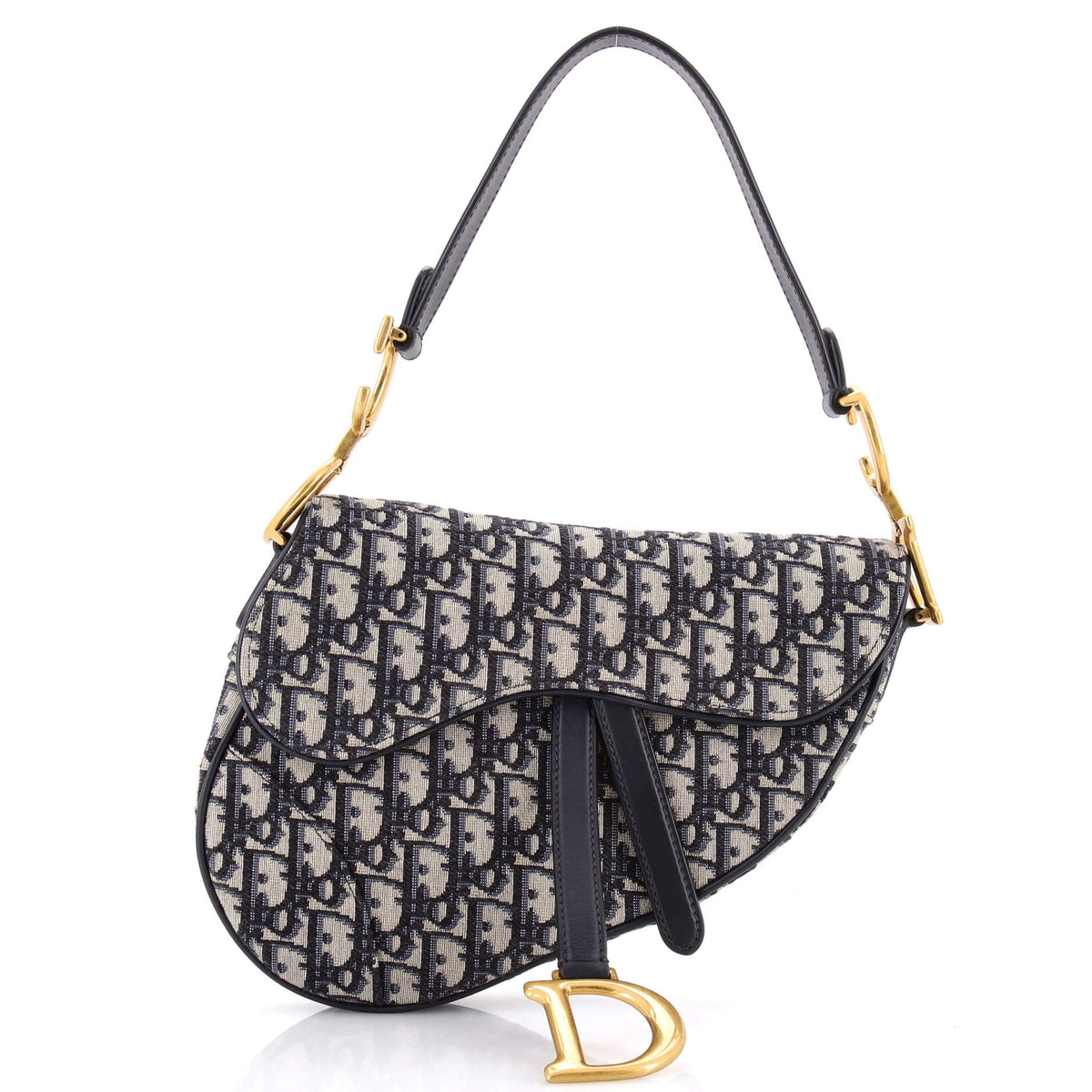Christian Dior Saddle Handbag Oblique Canvas Medium