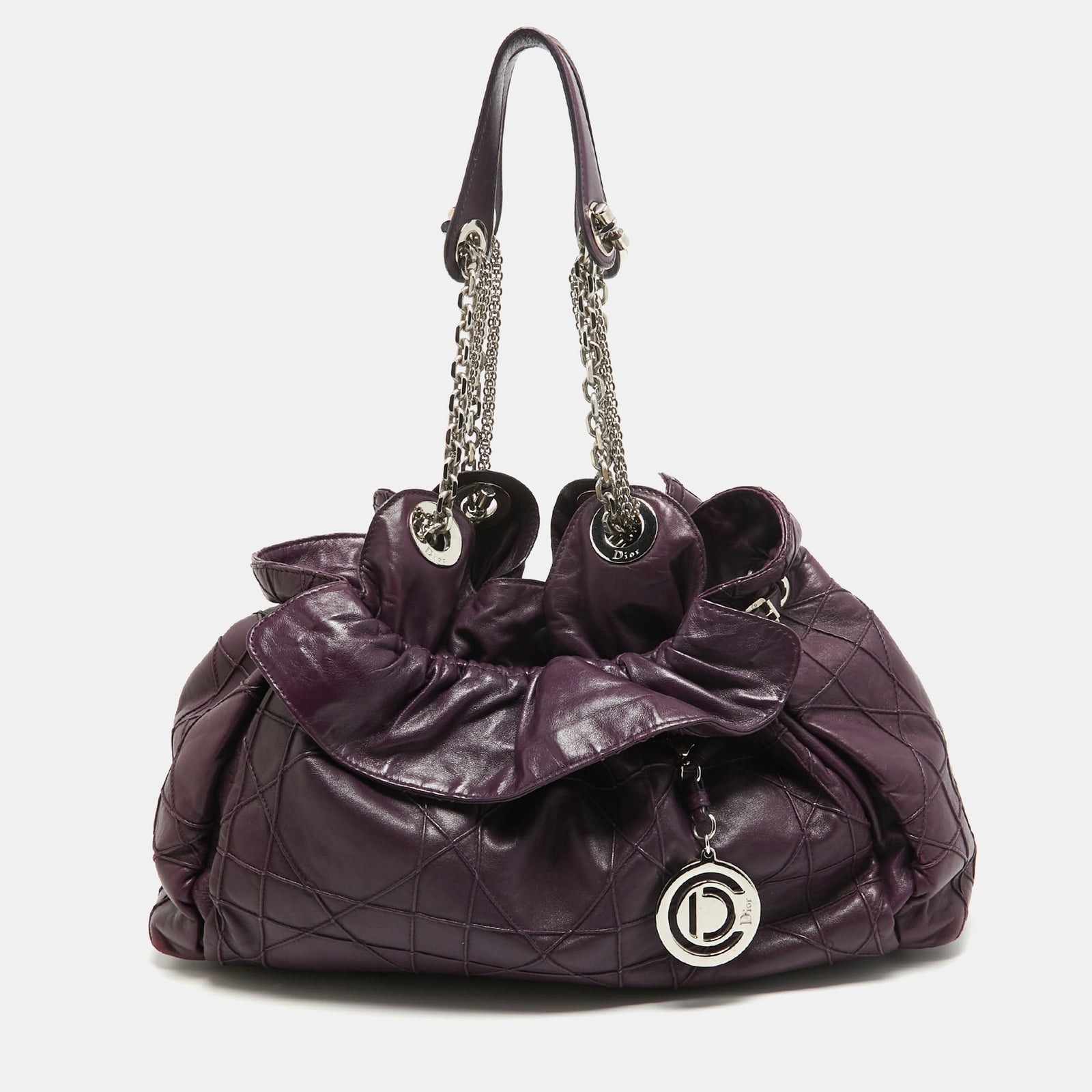 Dior Purple Cannage Leather Le Trente Shoulder Bag