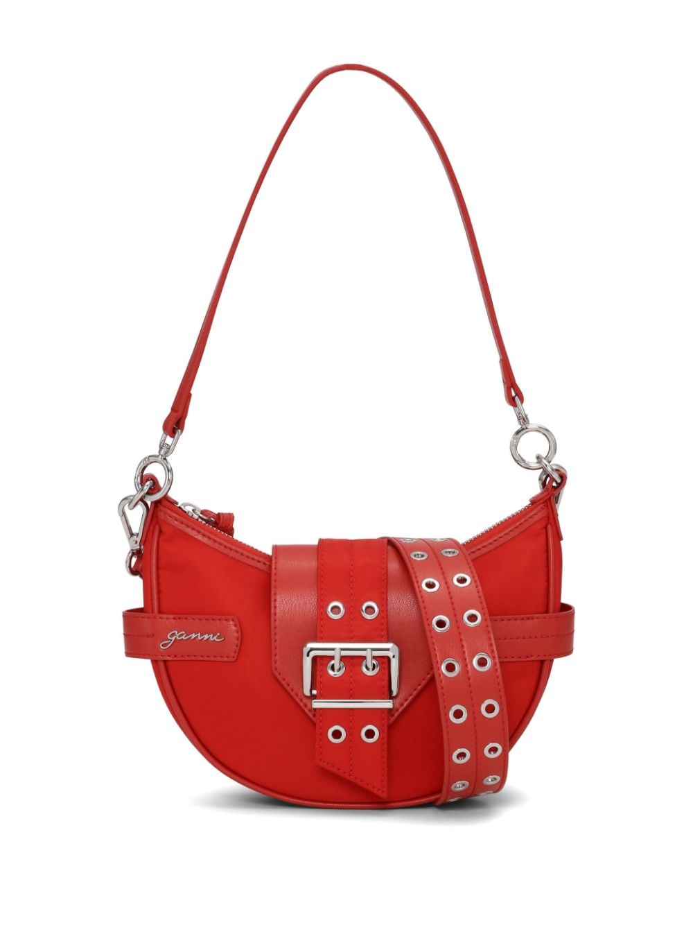 Ganni Women's Small Bucky Crossbody Bag in Red | Size UNI | A6135