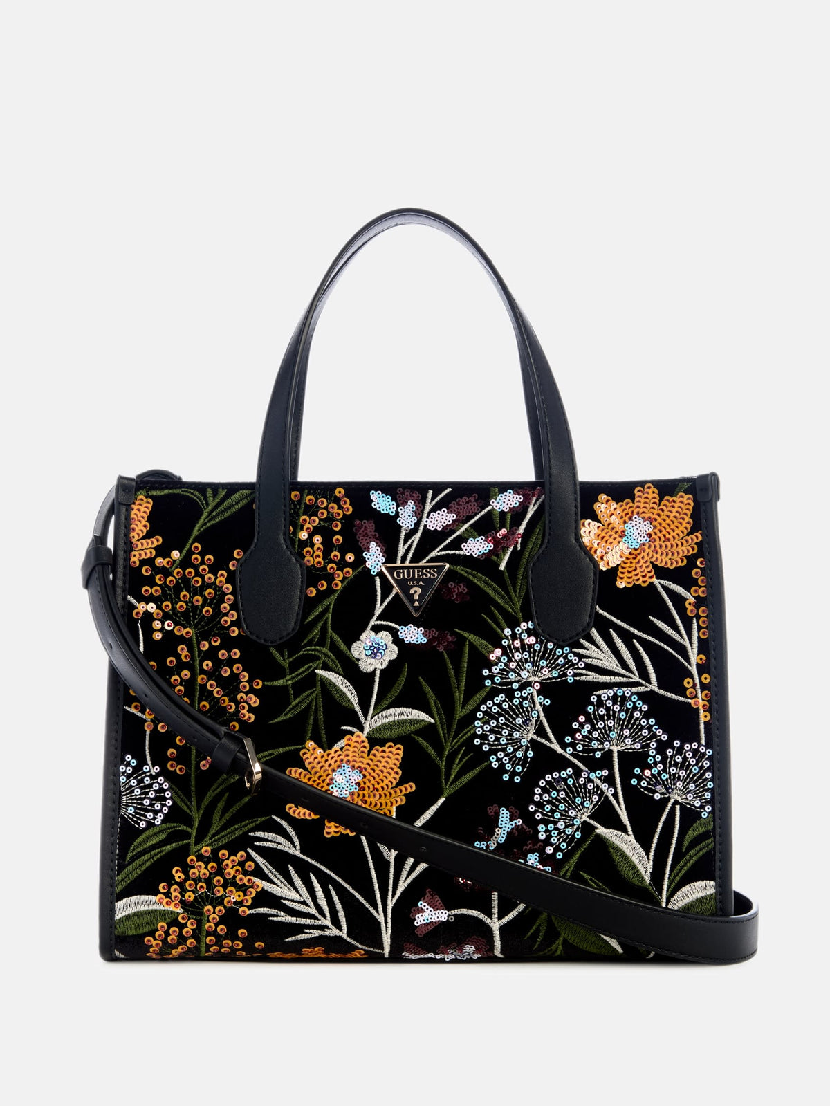 Guess Zalina Velvet Sequin Floral Tote