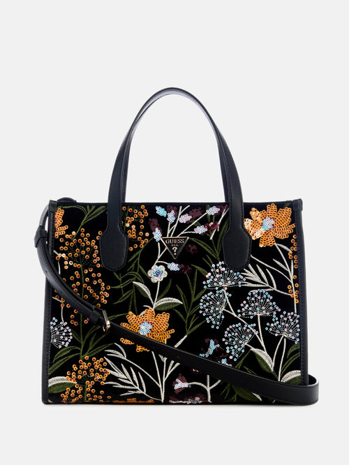 Zalina Velvet Sequin Floral Tote